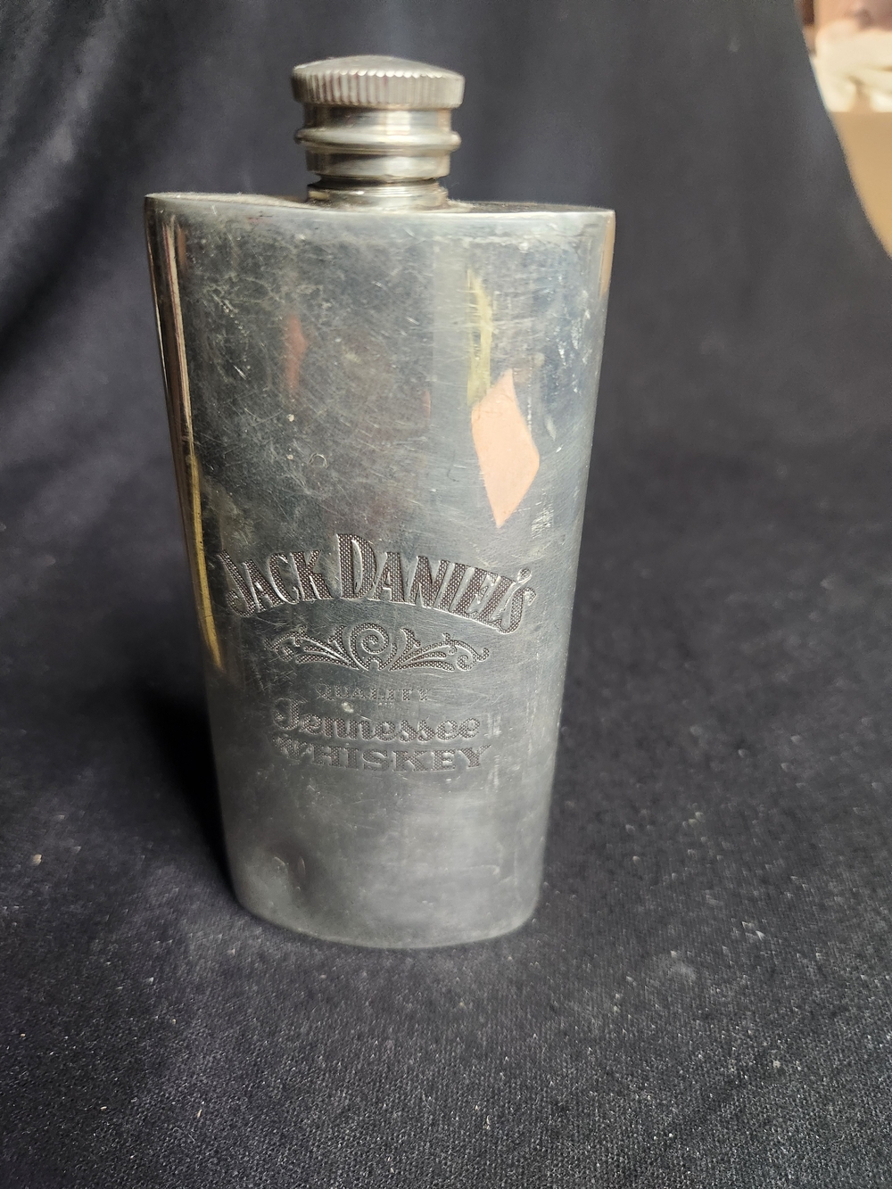 Jack Daniels Silver-Tone Stainless Steel Hip Flask